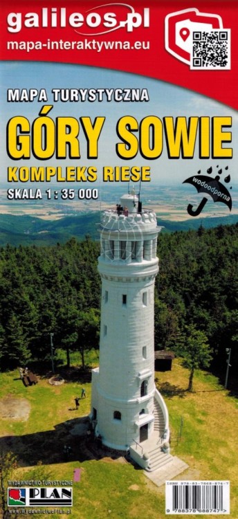 Góry Sowie 1:35 000. Laminowana mapa turystyczna wydawnictwa Galileos. Okładka
