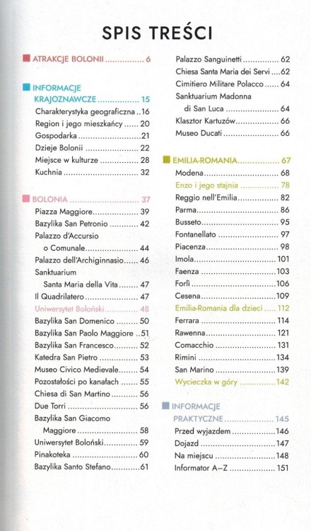 Bolonia i Emilia-Romania. Przewodnik travelbook wydawnictwa Bezdroża. Spis treści