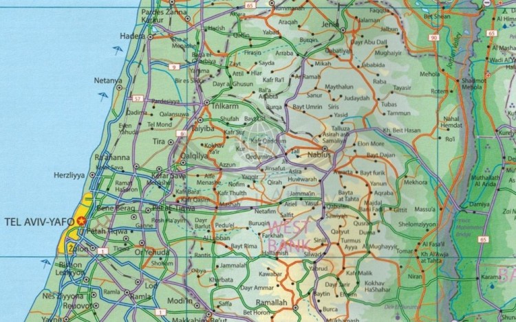 Jordania i Syria. Mapa samochodowo-turystyczna wydawnictwa ITMB. Fragment 1