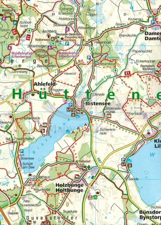 Niemieckie Wybrzeże Bałtyku: Ostseekuste: Lubcek - Danemark. Zestaw dwóch map turystycznych 724 wydawnictwa Kompass. Mapa 2 - fragment 2