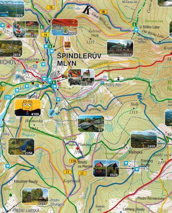 Karkonosze 1:45 000. Mapa atrakcji turystycznych 3 wydawnictwa Wander Book. Fragment 1