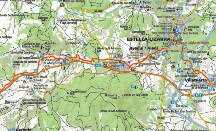 Hiszpania Północna. Santiago de Compostela. Droga św. Jakuba. Wodoodporna mapa turystyczna 133 wydawnictwa Kompass. Fragment 3