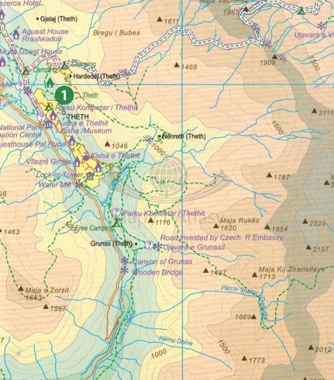 Peaks of Balkans / Szczyty Bałkanów. Południowo-zachodnie Bałkany. Mapa samochodowo-turystyczna wydawnictwa ITMB. Fragment 1