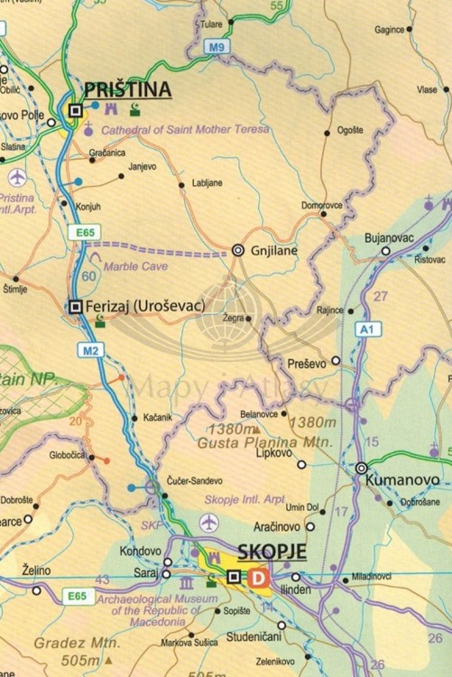 Peaks of Balkans / Szczyty Bałkanów. Południowo-zachodnie Bałkany. Mapa samochodowo-turystyczna wydawnictwa ITMB. Fragment 2