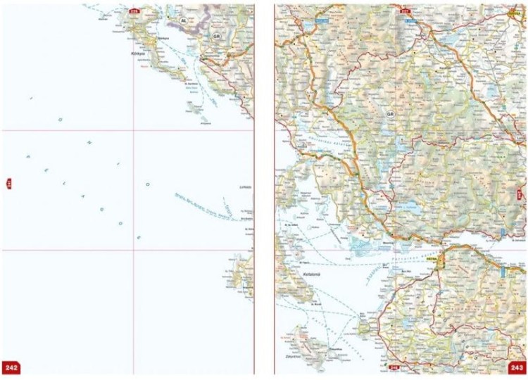 Europa 1:800 000. Atlas samochodowy wydawnictwa Shocart.  Przykładowe strony 5