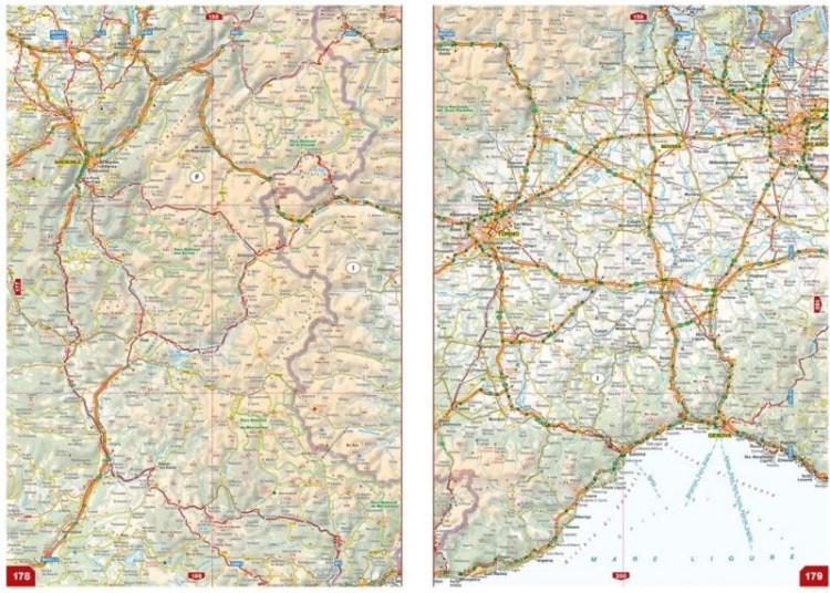 Europa 1:800 000. Atlas samochodowy wydawnictwa Shocart.  Przykładowe strony 6