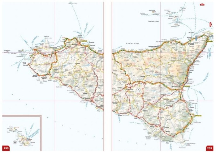 Europa 1:800 000. Atlas samochodowy wydawnictwa Shocart.  Przykładowe strony 2