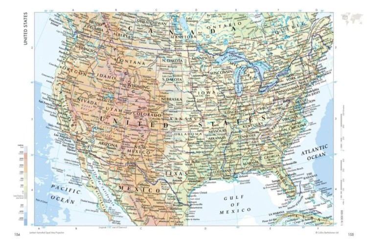 Atlas świata / Atlas of the world wydawnictwa The Times. Przykładowe strony 4