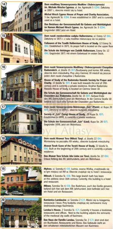 Kraków 1:4 000. Mapa zabytków żydowskich wydawnictwa Gauss. Informator