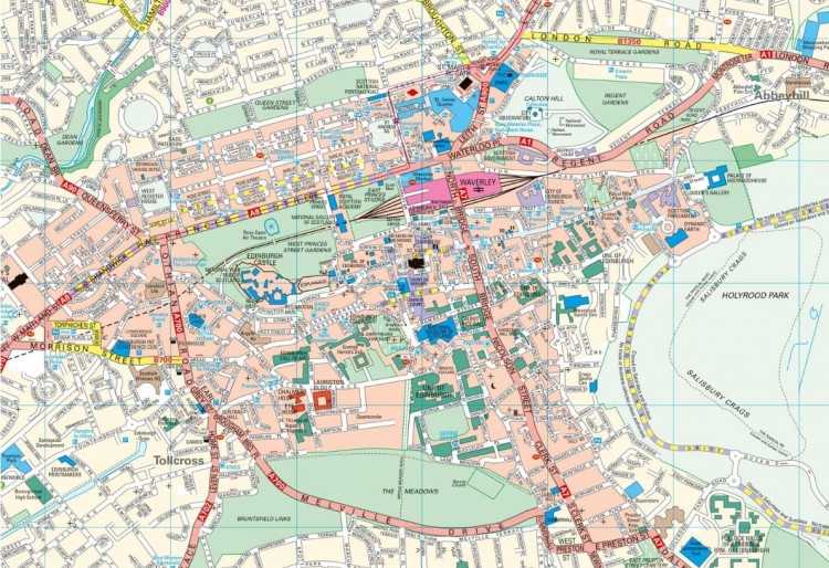 Edynburg 1:11 000. Mapa / Plan miasta wydawnictwa Collins. Fragment 1