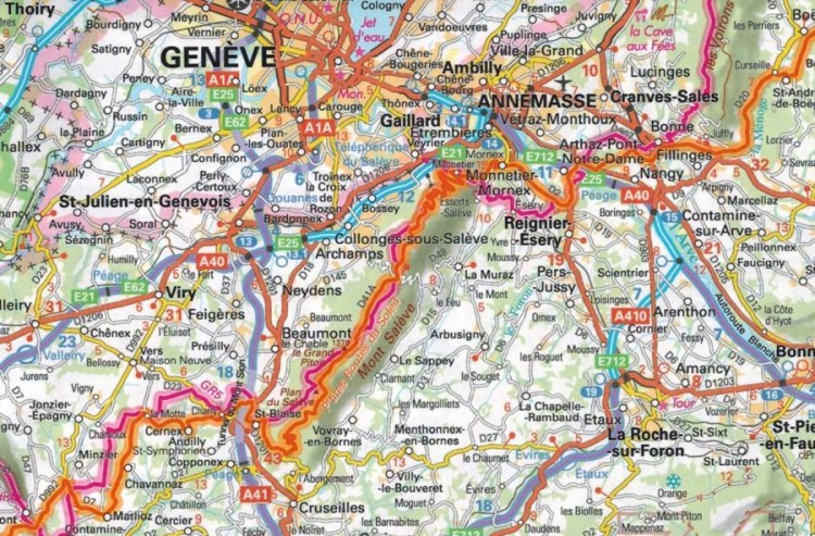 Droga Wielkich Alp / Route des Grandes Alpes 1:220 000. Wodoodporna mapa turystyczna wydawnictwa IGN. Fragment 2