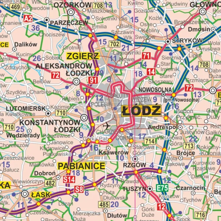 Polska 1:500 000. Mapa administracyjno-drogowa. Wersja magnetyczna. Fragment 1