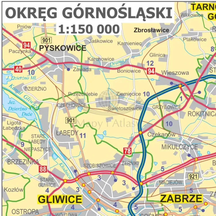 Polska 1:500 000. Mapa administracyjno-drogowa. Wersja magnetyczna. Fragment 4