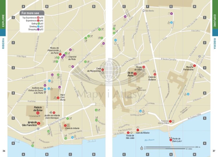 Porto. Przewodnik Pocket z planem miasta wydawnictwa Lonely Planet. Przykładowe strony 4
