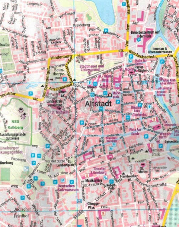 Luneburg 1:14 000. Mapa / Plan miasta wydawnictwa Freytag Berndt. Fragment 1