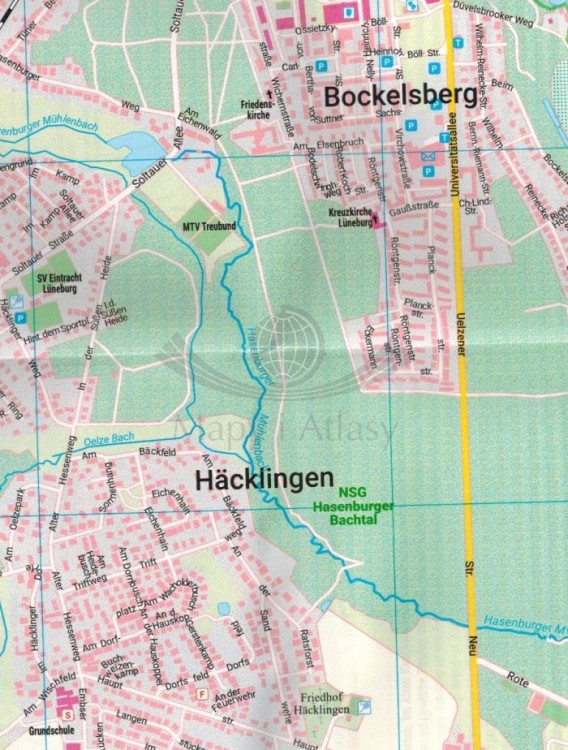 Luneburg 1:14 000. Mapa / Plan miasta wydawnictwa Freytag Berndt. Fragment 2
