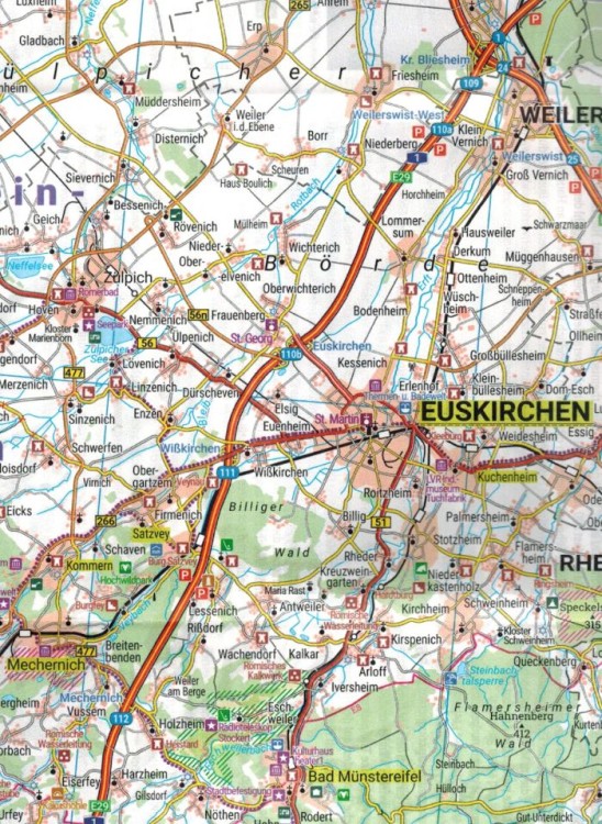 Eifel 1:170 000. Wodoodporna mapa turystyczna EF 0034 wydawnictwa Freytag & Berndt. Fragment 1