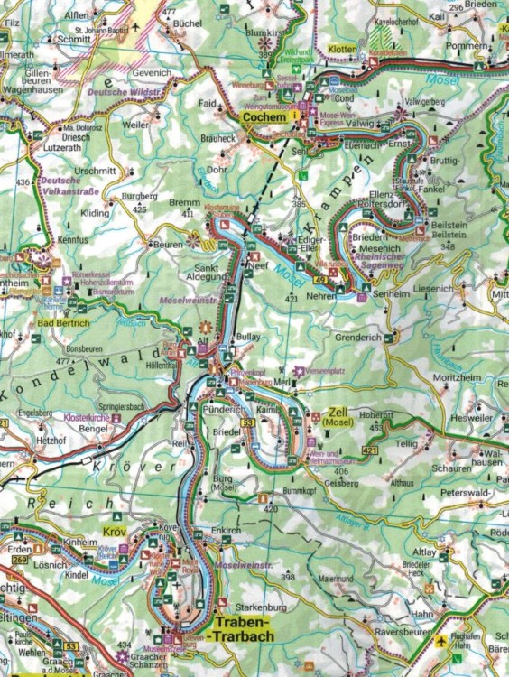 Eifel 1:170 000. Wodoodporna mapa turystyczna EF 0034 wydawnictwa Freytag & Berndt. Fragment 2