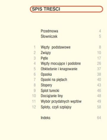 Węzły i splot wydawnictwa Almapress. Spis treści