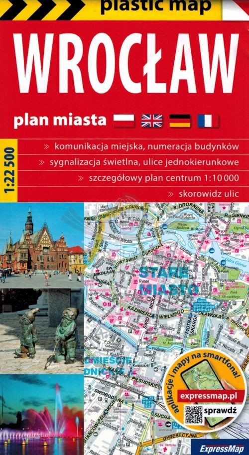 Wrocław 1:22 500. Foliowana mapa / Plan miasta. Wyd. 2025. ExpressMap