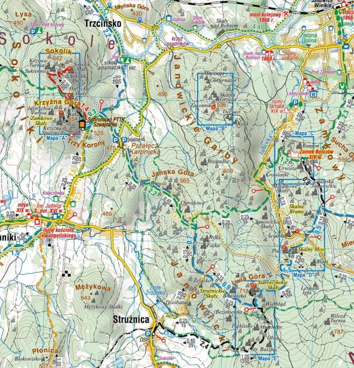 Rudawy Janowickie 1:35 000. Mapa turystyczna wydawnictwa Compass. Fragment 1