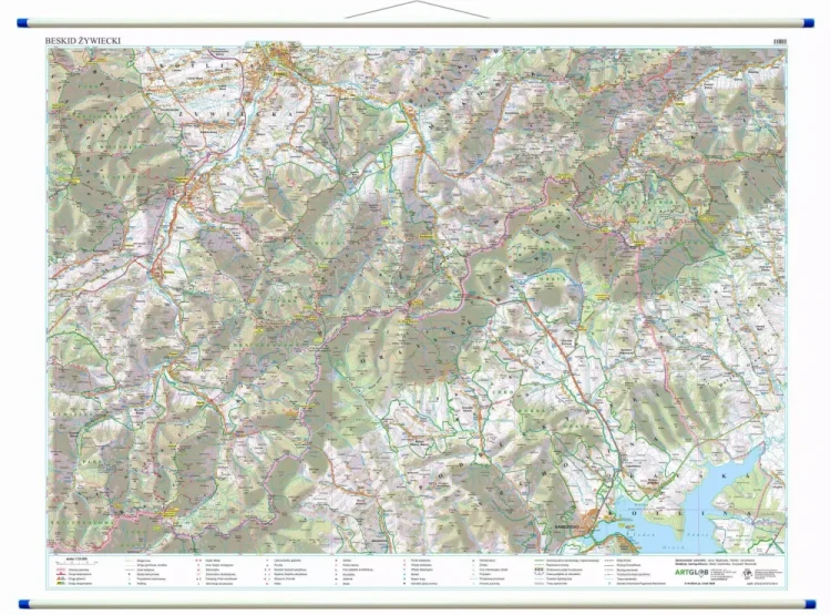 Beskid Żywiecki 1:35 000. Mapa ścienna turystyczna. ArtGlob