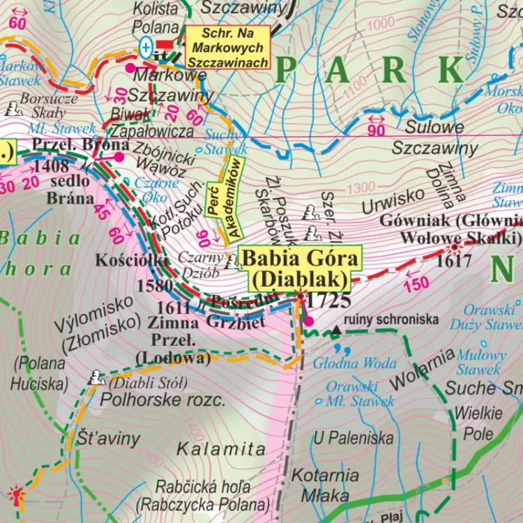 Beskid Żywiecki 1:35 000. Mapa ścienna turystyczna. ArtGlob. Fragment 1