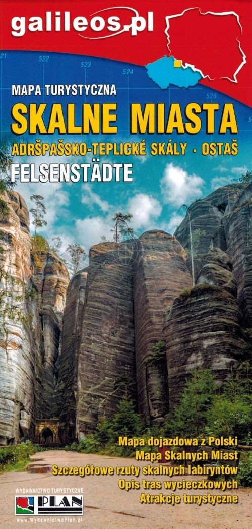 Skalne Miasta. Teplicke i Adrszpackie Skały. Mapa turystyczna. Wyd. 2025. Galileos