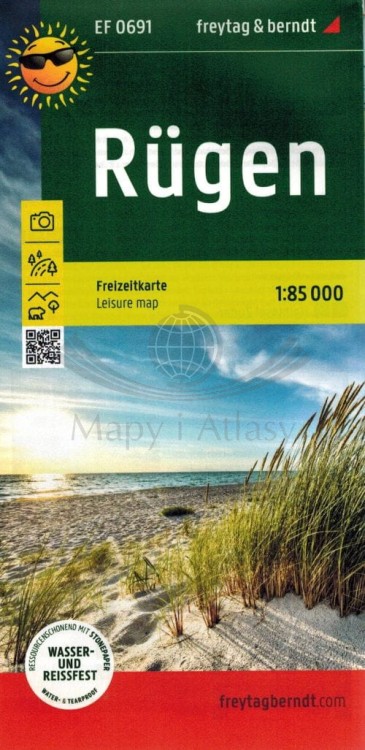 Rugia 1:85 000. Wodoodporna mapa turystyczna EF 0691. Freytag Bernd. Okładka