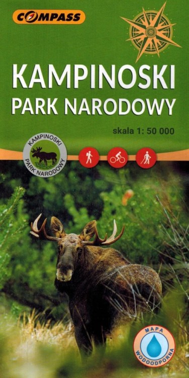 Kampinoski Park Narodowy 1:50 000. Laminowana mapa turystyczna wydawnictwa Compass. Okładka