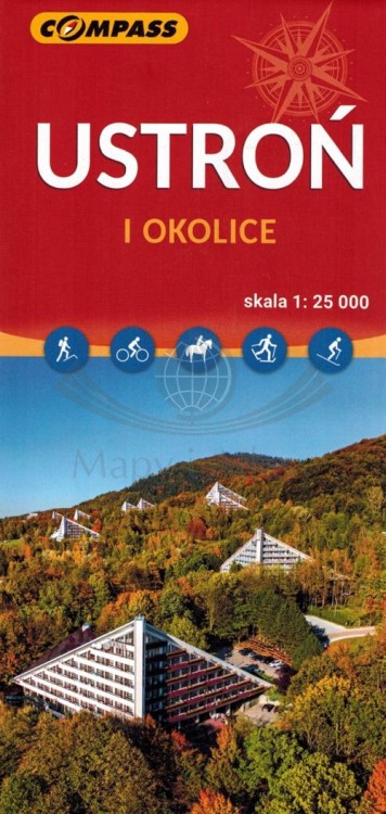 Ustroń, Brenna i okolice / Beskid Śląski. Mapa turystyczna wydawnictwa Compass. Okładka 1