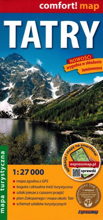 Tatry 1:27 000. Laminowana mapa turystyczna wydawnictwa ExpressMap. Okładka