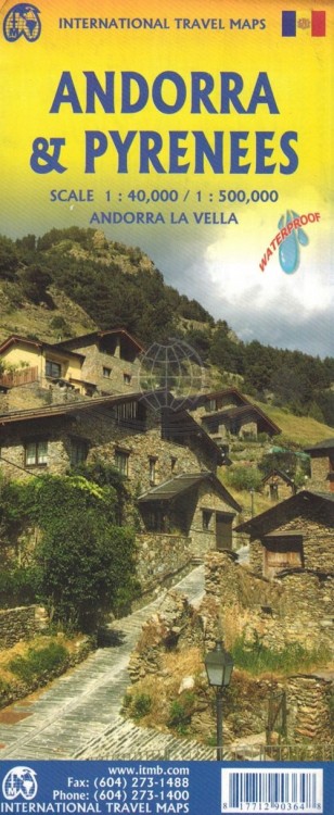 Andora i Pireneje. Wodoodporna mapa samochodowo-turystyczna wydawnictwa ITMB