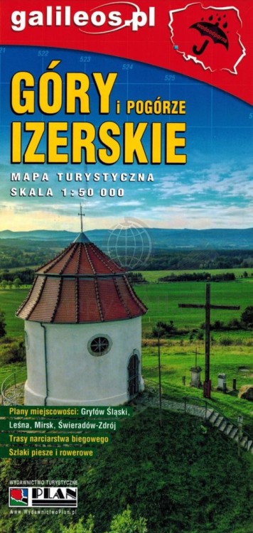 Góry i Pogórze Izerskie 1:50 000. Laminowana mapa turystyczna wydawnictwa Galileos. Okładka