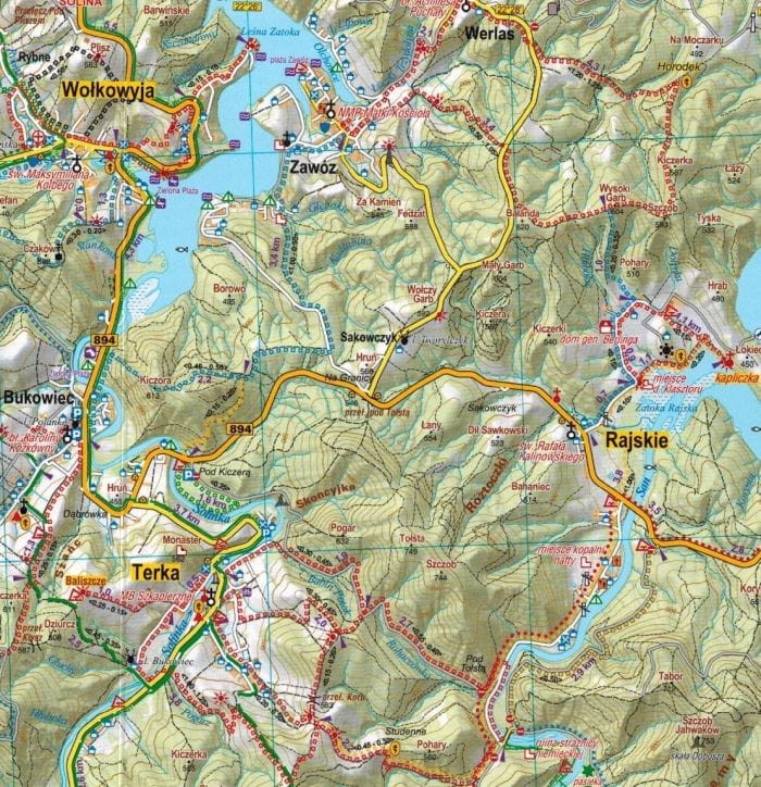 Bieszczady 1:50 000. Bieszczadzki Park Narodowy. Laminowana mapa turystyczna wydawnictwa Galileos. Fragment 1