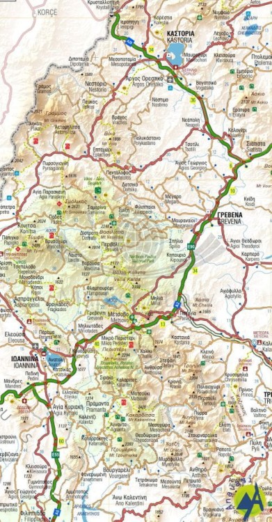 Grecja 1:700 000. Wodoodporna mapa samochodowo-turystyczna wydawnictwa Anavasi. Fragment 1