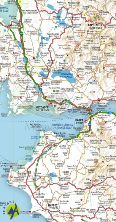 Grecja 1:700 000. Wodoodporna mapa samochodowo-turystyczna wydawnictwa Anavasi. Fragment 2