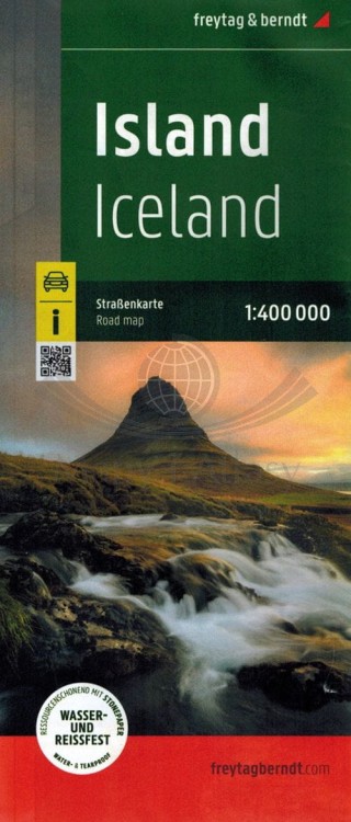 Islandia 1:400 000. Wodoodporna mapa samochodowa wydawnictwa Freytag &amp; Berndt. Okładka
