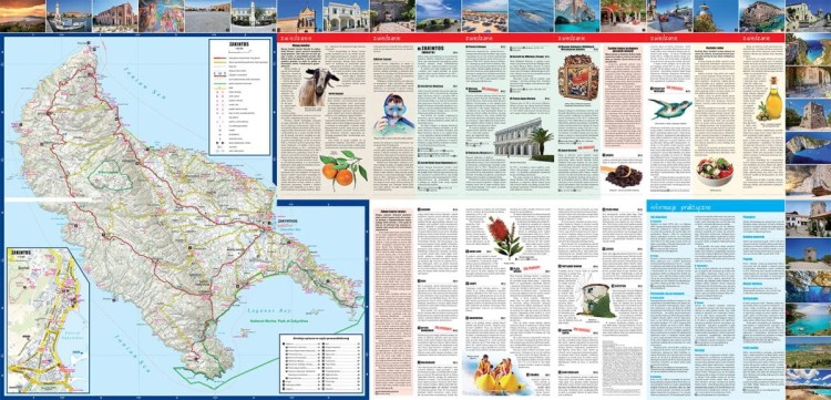 Korfu i Zakintos / Zakynthos. Laminowana mapa turystyczna + Miniprzewodnik wydawnictwa ExpressMap. Strona druga