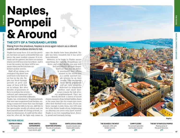 Neapol, Pompeje i Wybrzeże Amalfitańskie / Naples, Pompeii & the Amalfi Coast. Przewodnik wydawnictwa Lonely Planet. Przykładowe strony 3