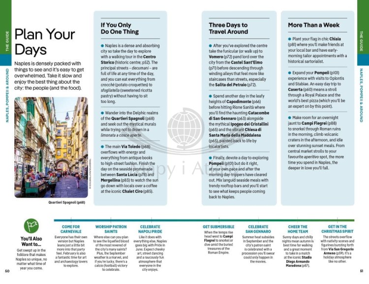 Neapol, Pompeje i Wybrzeże Amalfitańskie / Naples, Pompeii & the Amalfi Coast. Przewodnik wydawnictwa Lonely Planet. Przykładowe strony 4