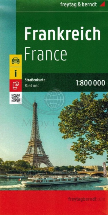 Francja 1:800 000. Mapa samochodowo-turystyczna wydawnictwa Freytag &amp; Berndt. Okładka