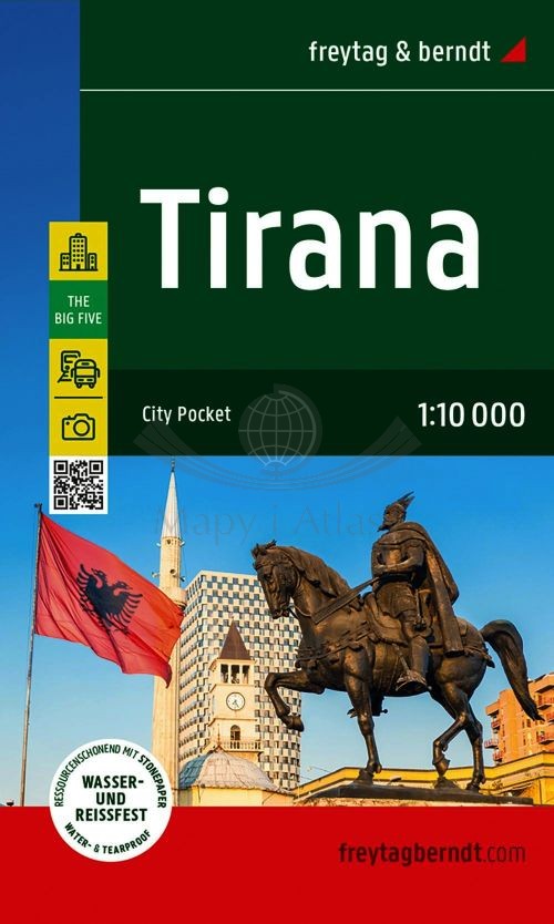 Tirana 1:10 000. Wodoodporna mapa / Plan miasta. Wyd. 2025. Freytag & Berndt
