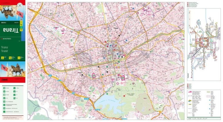 Tirana 1:10 000. Wodoodporna mapa / Plan miasta wydawnictwa Freytag & Berndt. Strona pierwsza