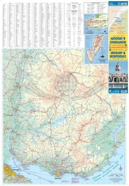 Urugwaj i Montevideo. Mapa samochodowo-turystyczna / Plan miasta wydawnictwa ITMB. Strona pierwsza