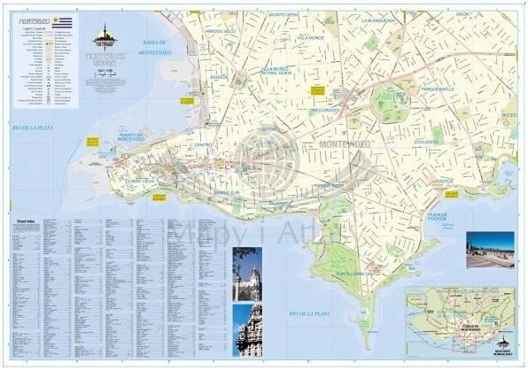 Urugwaj i Montevideo. Mapa samochodowo-turystyczna / Plan miasta wydawnictwa ITMB. Strona druga