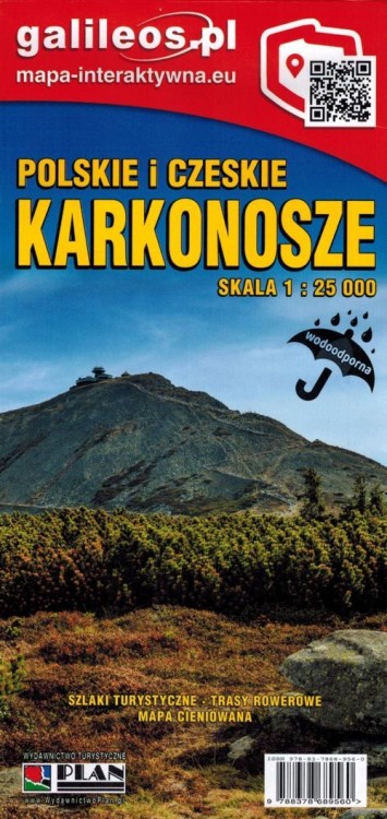 Polskie i Czeskie Karkonosze 1:25 000. Laminowana mapa turystyczna wydawnictwa Galileos. Okładka