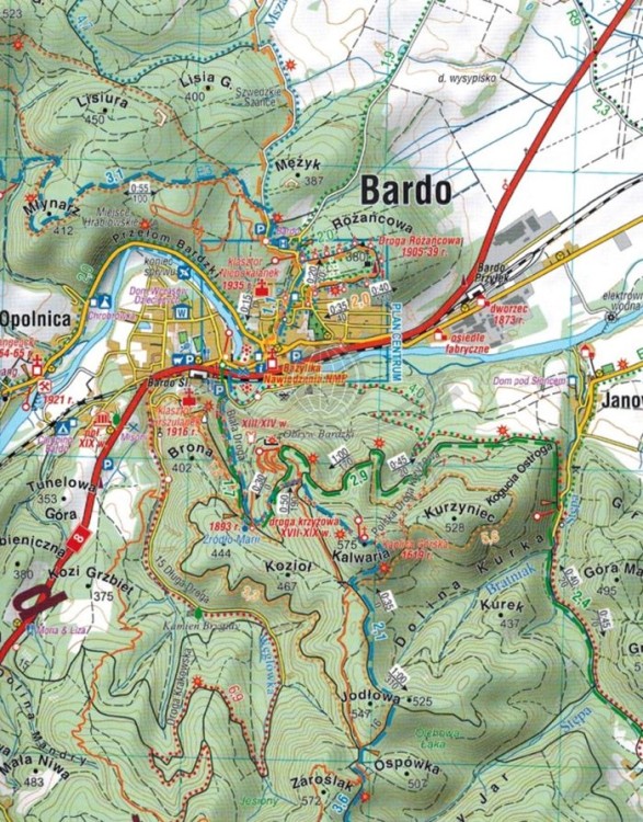 Góry Bardzkie i okolice 1:35 000. Mapa turystyczna wydawnictwa Compass. Fragment 1