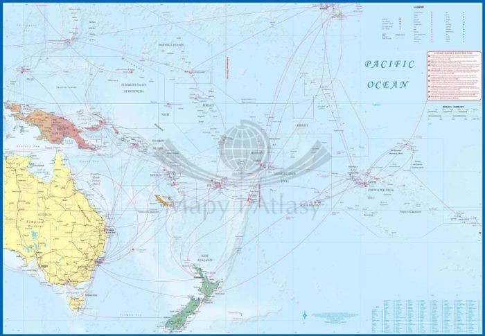 Oceania i Nowa Kaledonia. Mapa samochodowa wydawnictwa ITMB. Druga strona