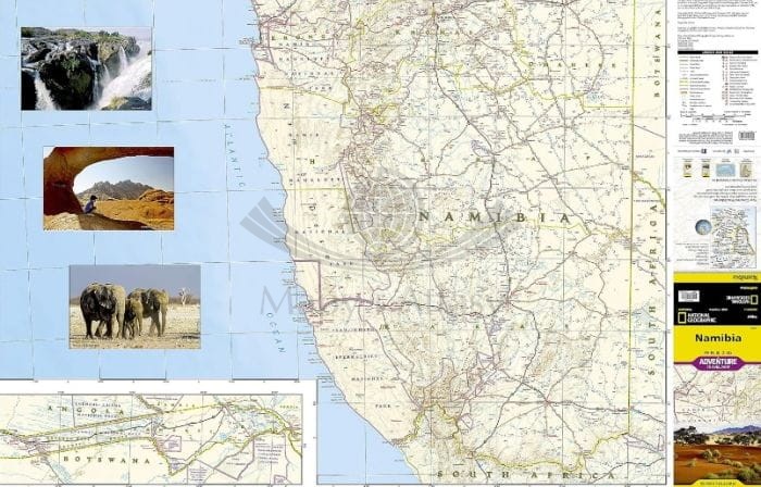 Namibia. Wodoodporna mapa samochodowo-turystyczn wydawnictwa National Geographic. Pierwsza strona